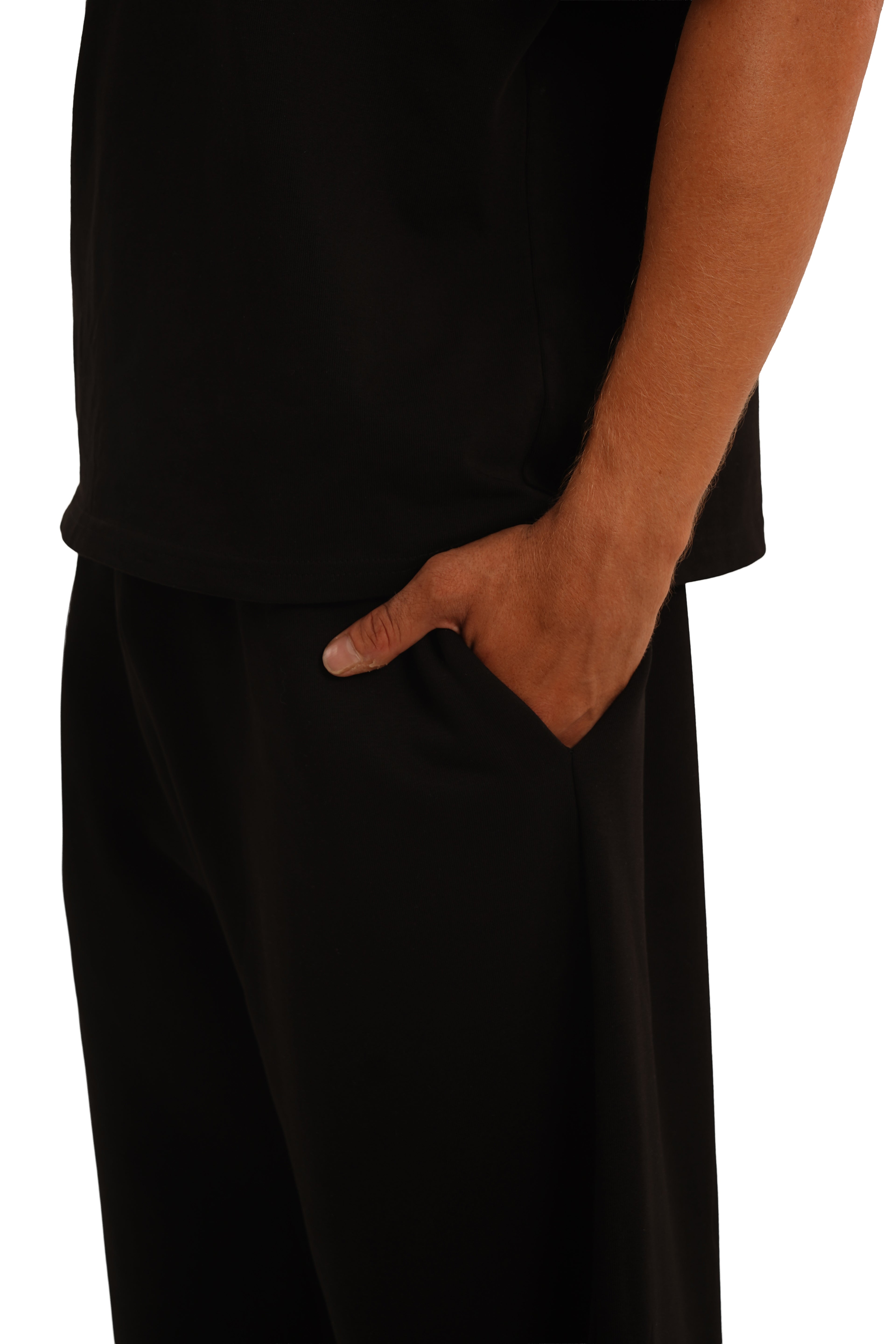 BLACK FRENCH TERRY PANTS