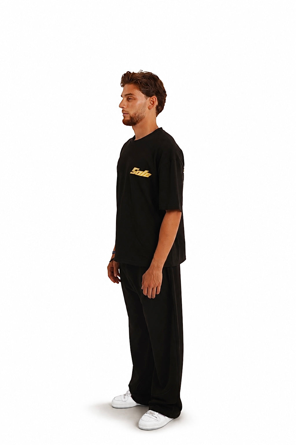 BLACK FRENCH TERRY PANTS